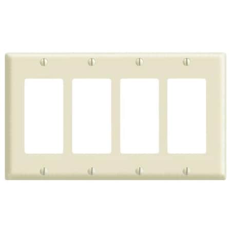 Leviton Leviton Ivory Four Gang Switch Wallplate  001-80412-I 001-80412-I